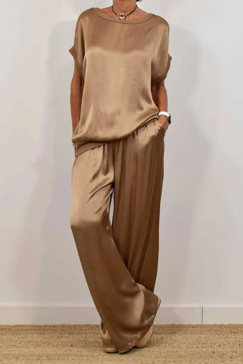 2026 Spring Summer New Cross-Border Trade Amazon Independent Site Trendy Loose Shirt Wide-Leg Pants Casual Set