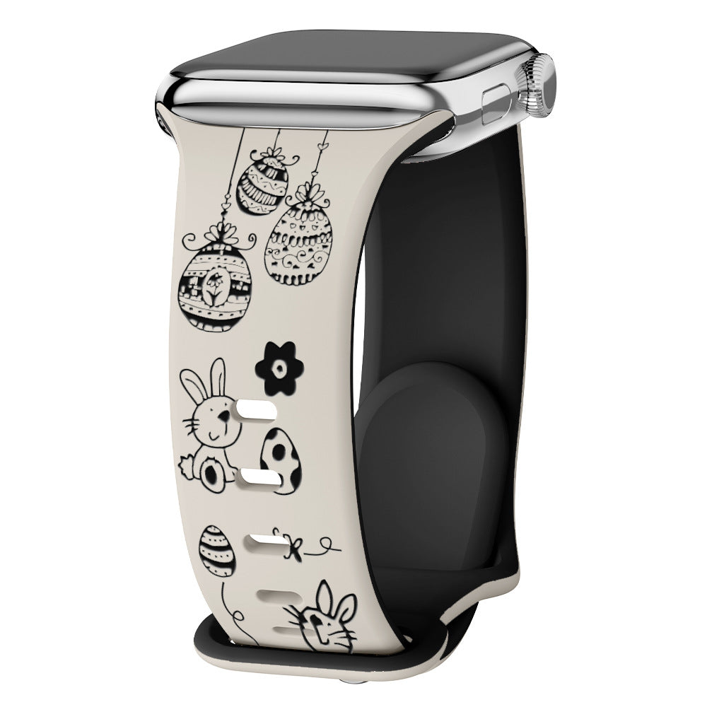 Suitable For The Easter Silicone Laser-engraved Printed Watch Strap
