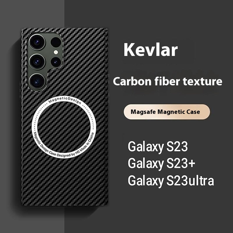 Carbon Fiber Phone Shell Magnetic Kevlar Drop-resistant Protective Case