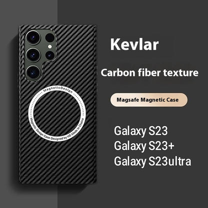 Carbon Fiber Phone Shell Magnetic Kevlar Drop-resistant Protective Case
