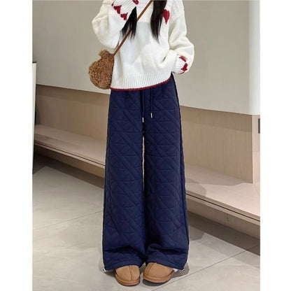 Loose-fit, Figure-flattering Drawstring Wide-leg Casual Pants