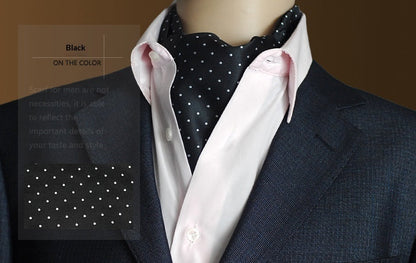 Mens Formal Jacquard Scarf With Tiny Polka Dots Neck Wrap