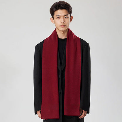 Solid-color Versatile Knitted Wool Scarf