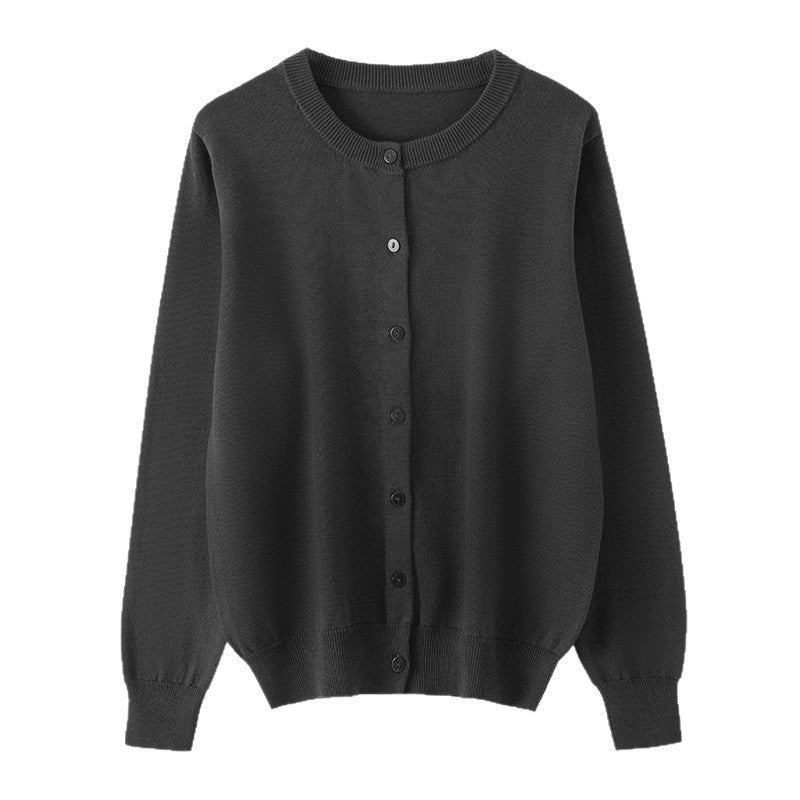 Thin Round-neck Versatile Sweater Jacket