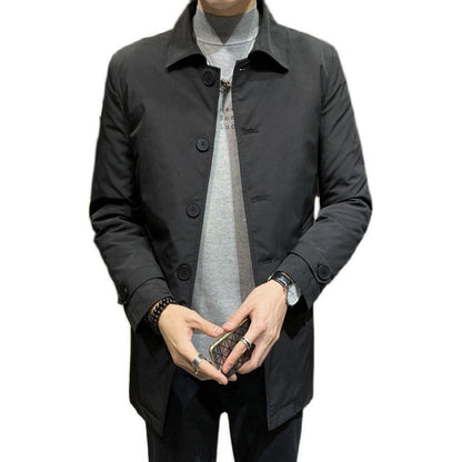 Mid-length Mens Business Down Jacket