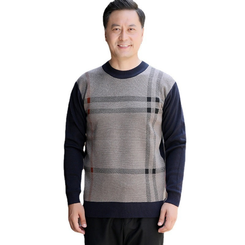 Men's Knitted Sweater For Mid-Age AutumnWinter