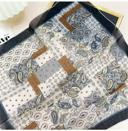 Korean-style Fresh And Delicate Floral Silk Scarf