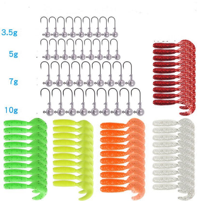 Portable Plastic Accessory Box Lead Hook Soft Bait Set