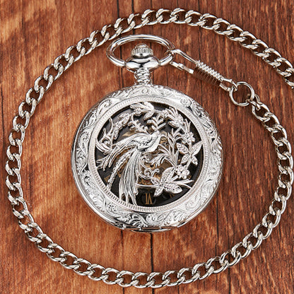 Roman-style Semi-automatic Mechanical Pocket Watch