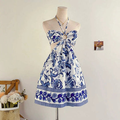 Bohemian Seaside Vacation Halter-neck Tube Dress