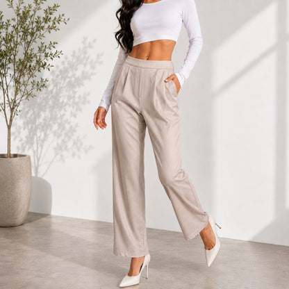 Womens Casual Versatile Ankle-length Zip-up Pants