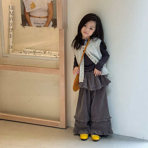 Girls' Springautumn Wide-leg Pants Long Pants