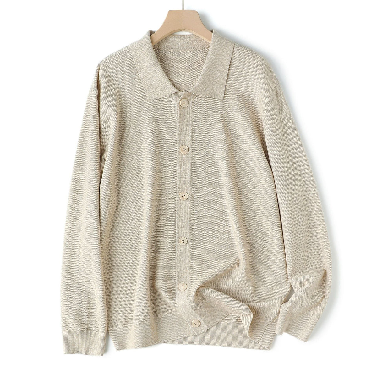 Mens Old Money Style Collared Sweater Jacket