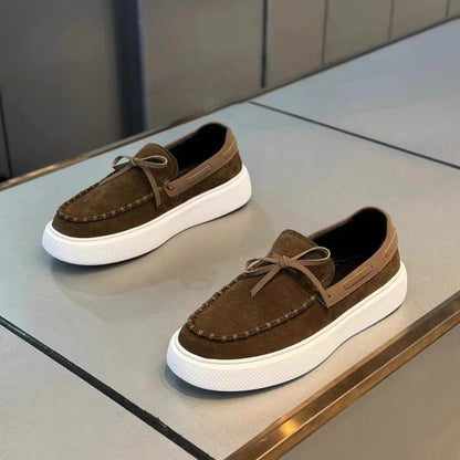 White Autumn Suede All-match Loafers