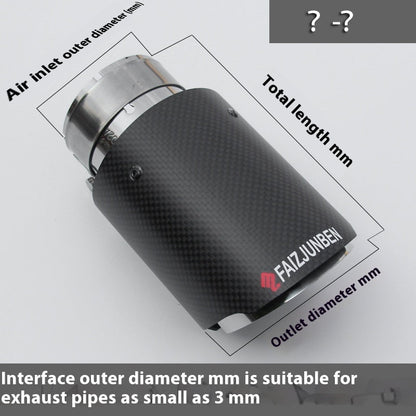Carbon Fiber Stainless Steel Car Exhaust Pipe Modification