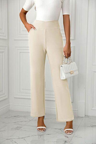High Waist Straight Leg Pants for Women in Various Sizes