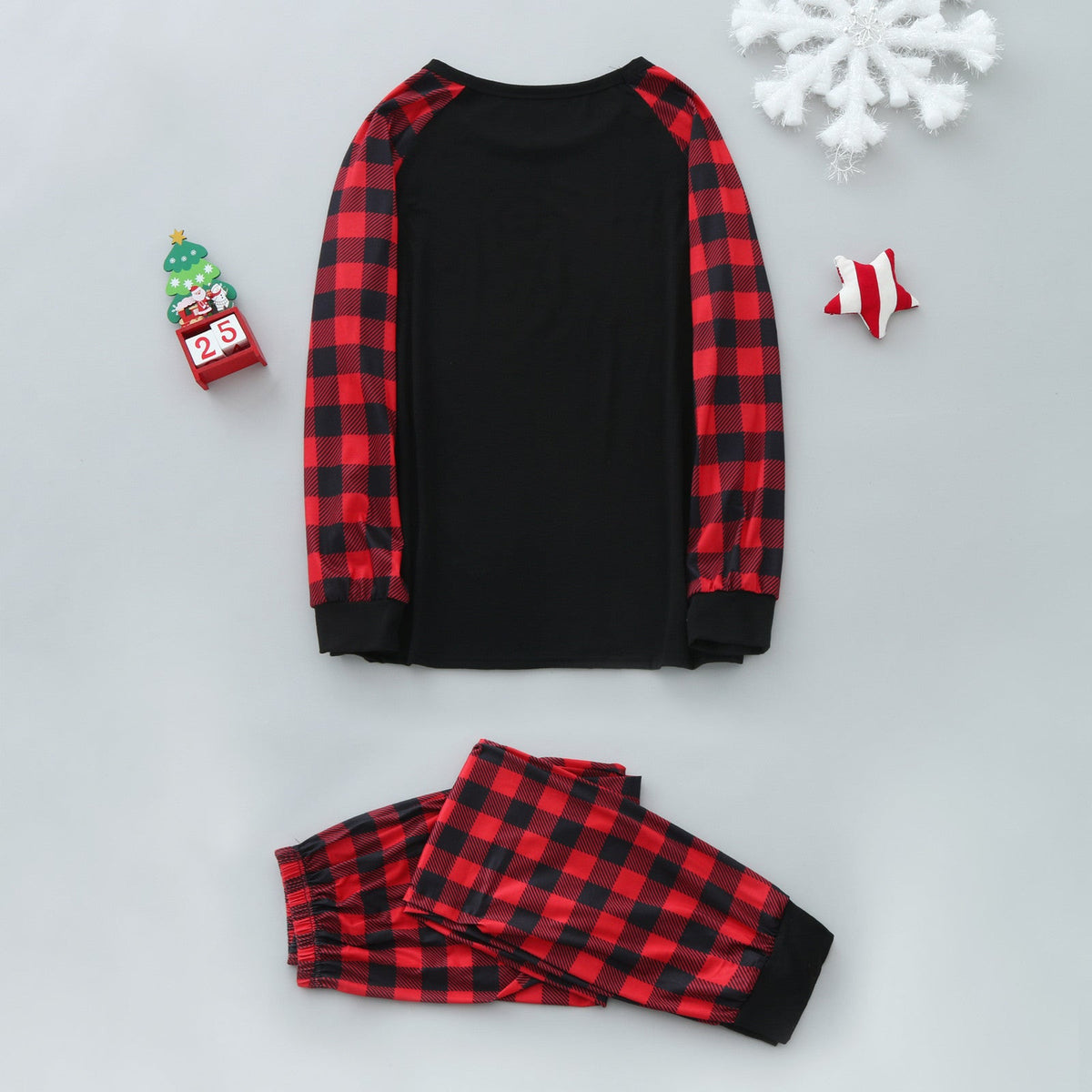 Christmas Tree Starry Plaid Print Long-sleeved Parent-child Outfit