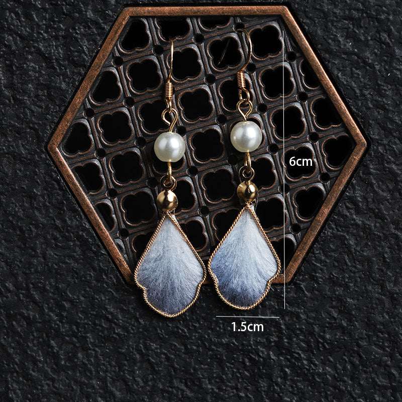 Handmade Intangible Cultural Heritage Silk-Thread Velvet Flower Earrings