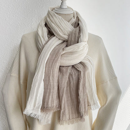 Long Jacquard Patchwork Scarf Decorative Cotton