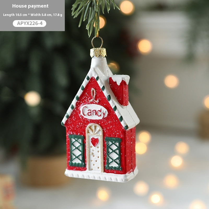Christmas Tree Decorations Painted Plastic Christmas Pendant