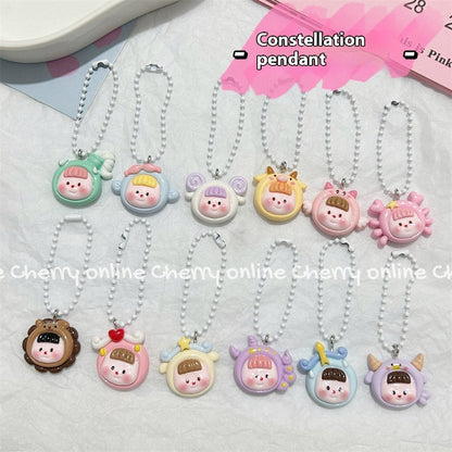 Twelve Constellation Girlish Lanyard Keychain