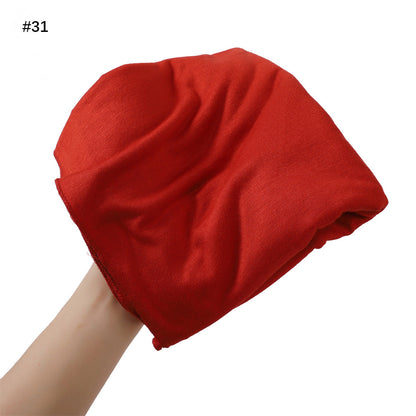 Solid-color Large-size Modal Sweatband Single-color Mercerized Cotton Turban Headscarf