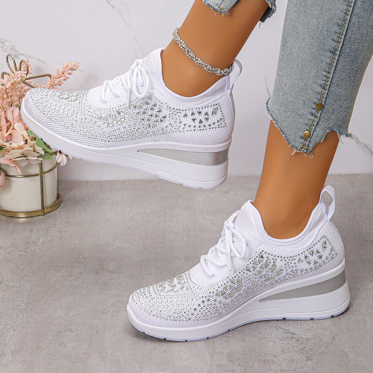 Breathable Mesh Casual Shoes Lightweight Height-Enhancing Sneakers For Men Daily Walking Comfortable Sportswear
