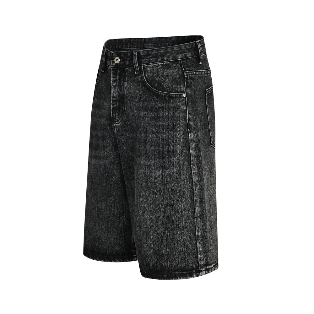 Retro Washing Water Denim Shorts Men