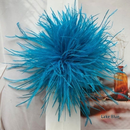 New Colorful Ostrich-feather Brooch Headdress Hair Clip