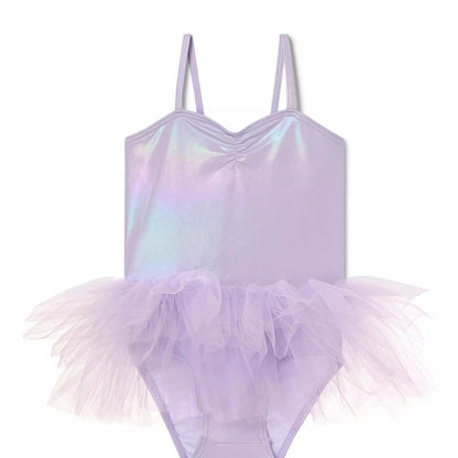 Girls' New Mesh Long Sleeve Dress