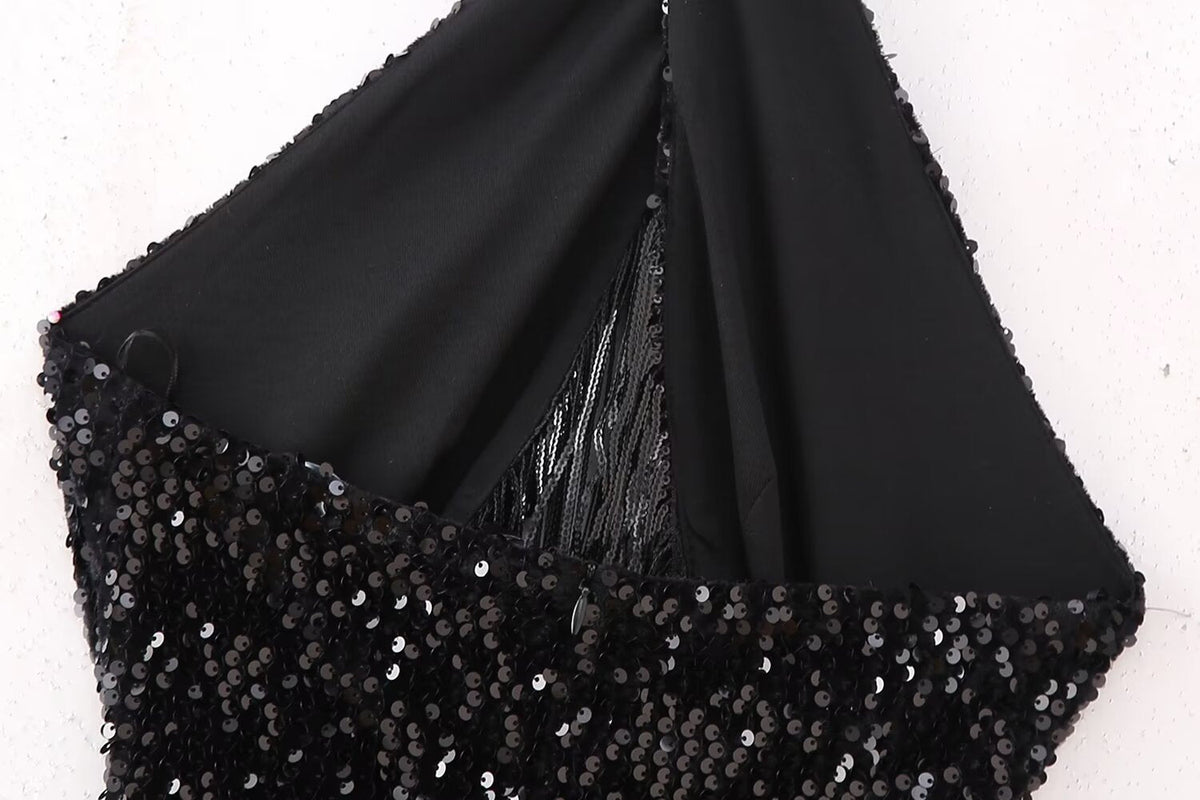 New Halter Backless Tassel Beads Decoration Jumpsuit