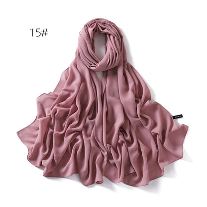 Soft Draping Solid-color Scarf For Women