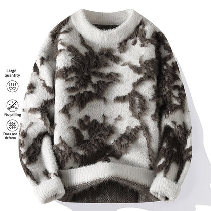 Mens Casual Thickened Mock-neck Sweater