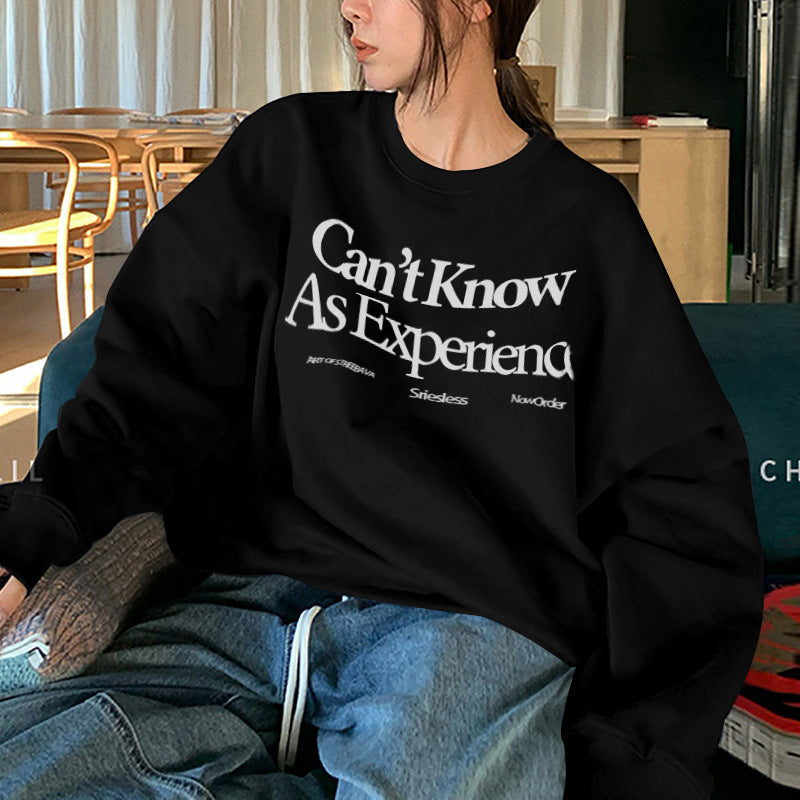 Fleece-Lined Loose Casual Pullover