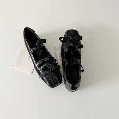 Lace-up Retro Lace-up Ballet Flats For Women