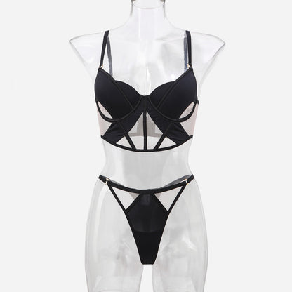 Glossy Mesh Hollow French Underwear Women