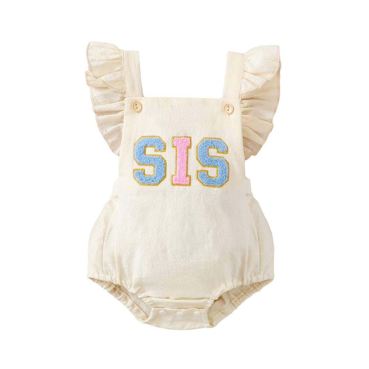 Infant Toddler Towel Embroidery Lace Shoulder Strap Rompers Jumpsuit