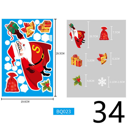 Christmas Decorations Glass Electrostatic Stickers