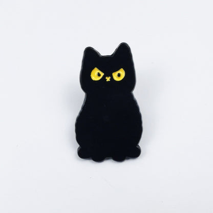 Black Catstyle Brooch, Versatile And Niche, Made Of Alloy For Clothing