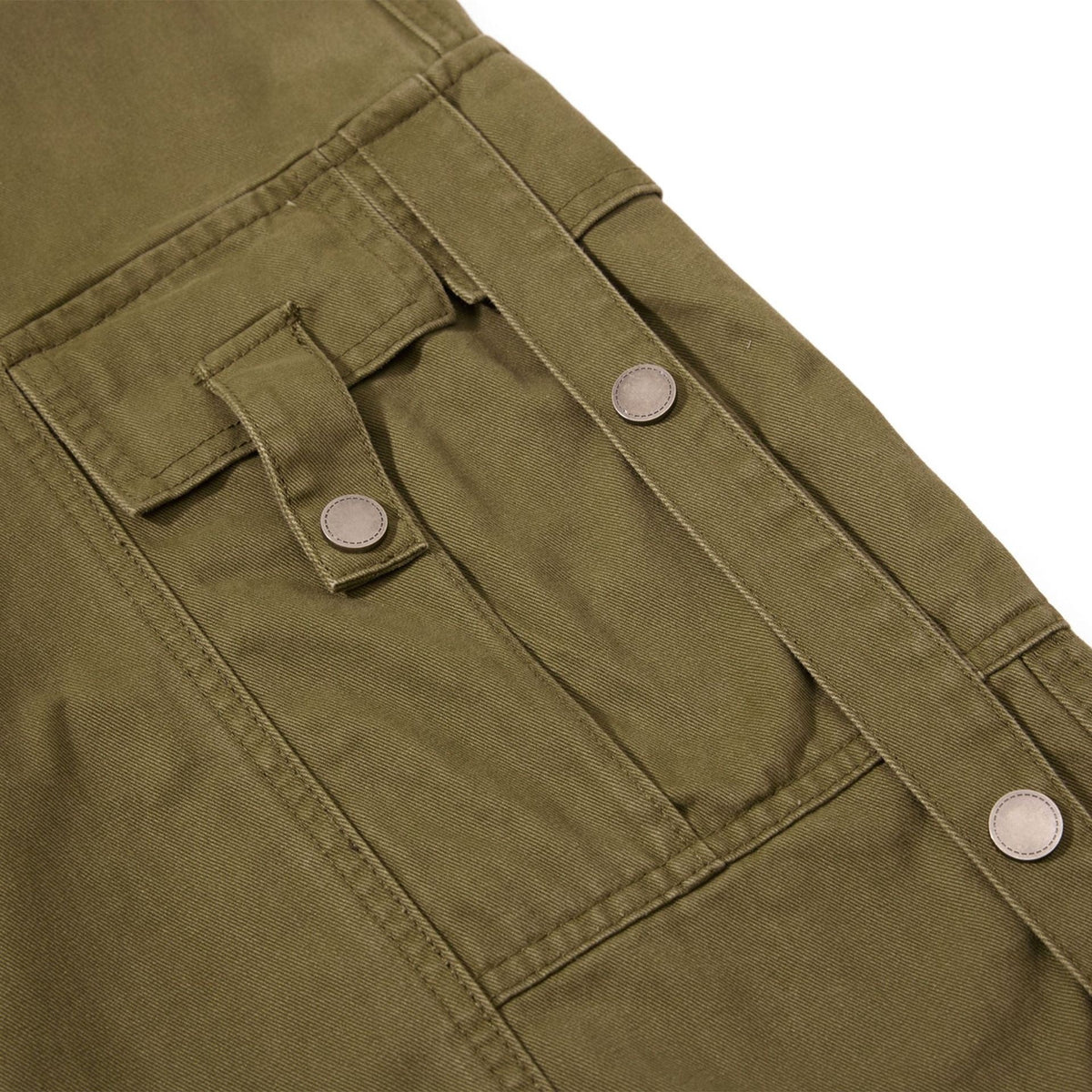 Multi-pocket Straight-leg Cotton Work Pants