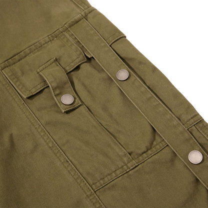Multi-pocket Straight-leg Cotton Work Pants