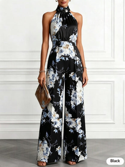 Sleeveless High Waisted Wide Leg Jumpsuit