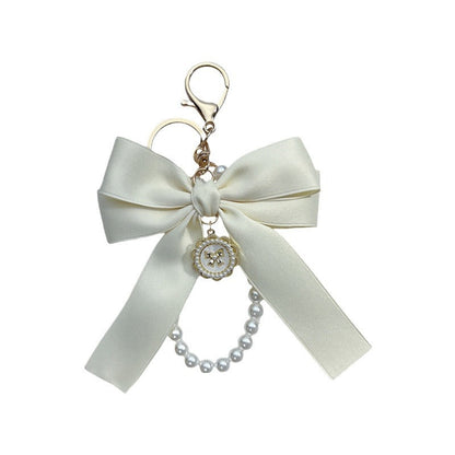Bow Pearl Metal Keychains Decoration