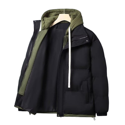 Couples Student Fake Two-Piece Puffer Jacket Cotton Coat