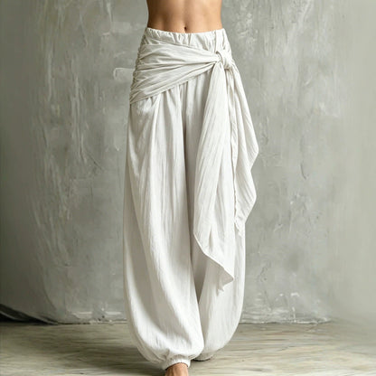 Women's Loose Casual Pants With A Tie-waist Design