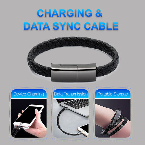 USB Bracelet Charger Cable for iPhone USB C Micro