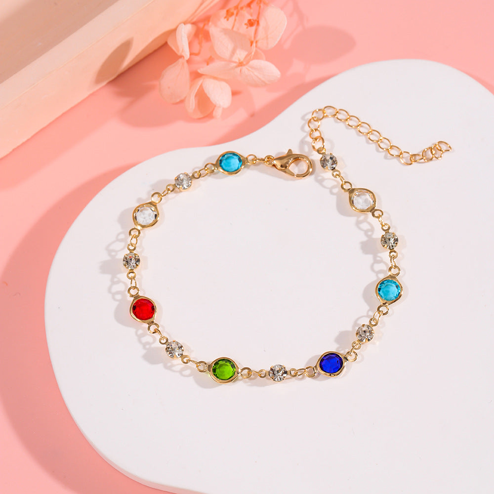Stylish Personalized Accessory Colorful Crystal And Rhinestone Bracelet