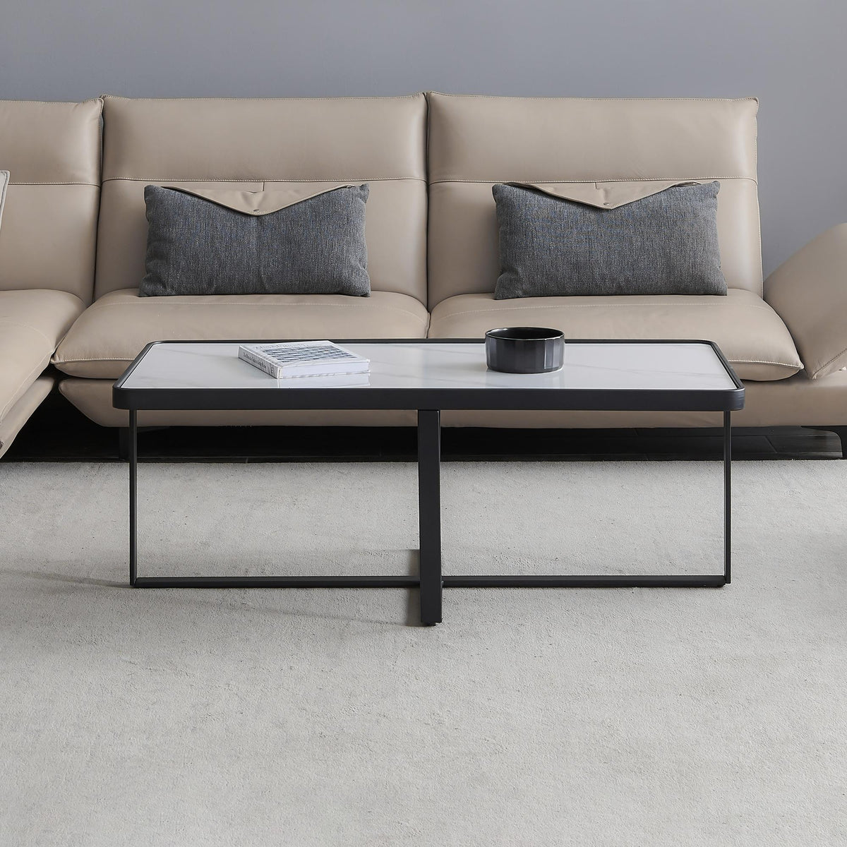Minimalism Rectangle Coffee Table With Sintered Stone Top