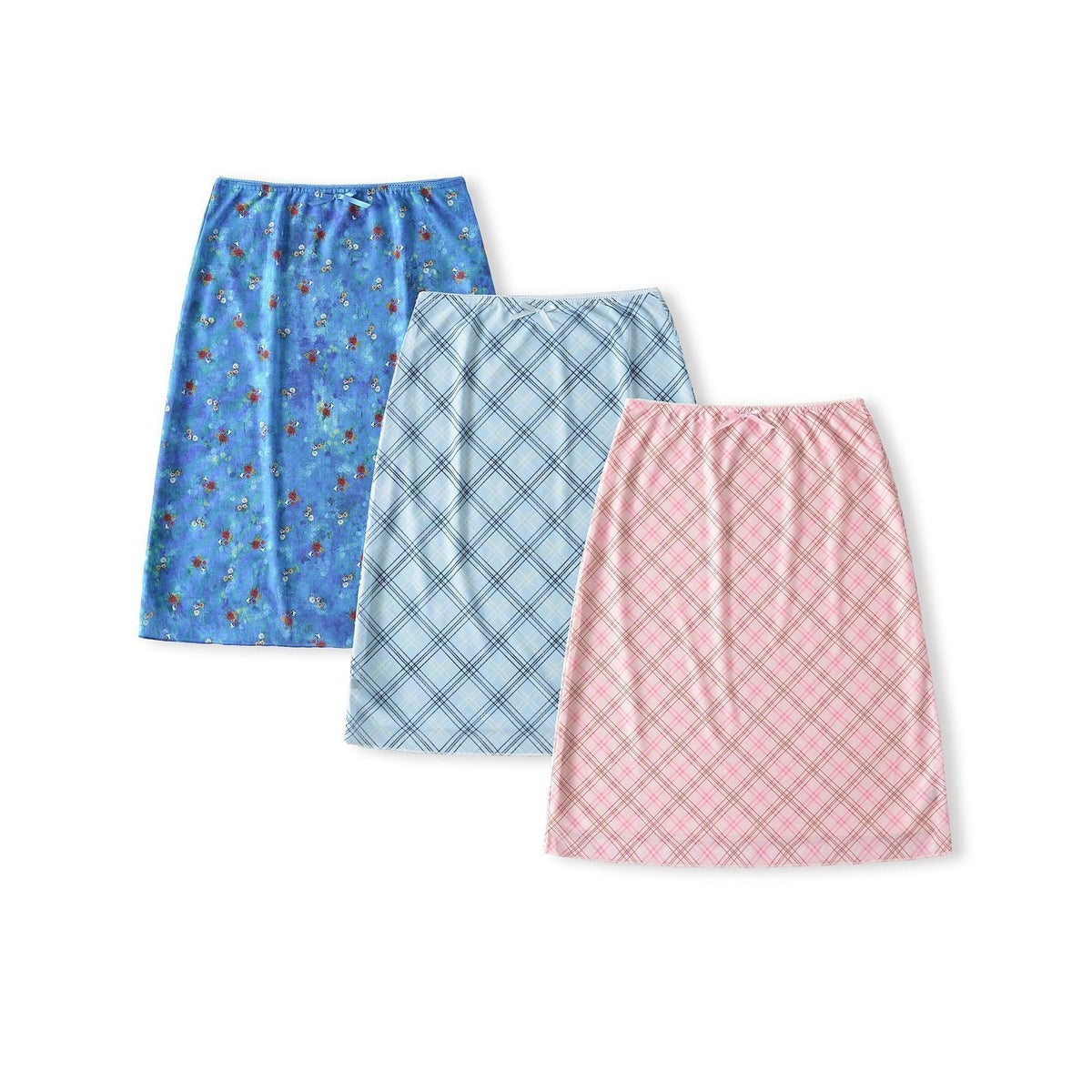 Bow-knot Ribbon Mesh Plaid Skirt For Women