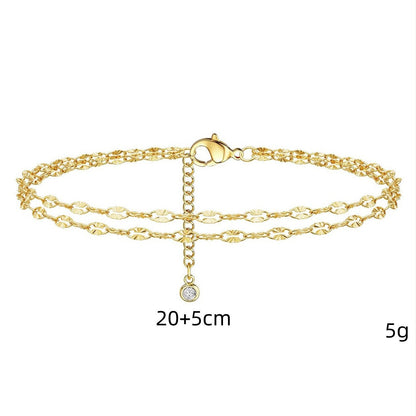 Womens Versatile Two-tiered Beach Ankle Bracelet